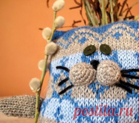 Как связать кота и кошку спицами, схема, идеи / Игрушки своими руками, выкройки, видео, МК