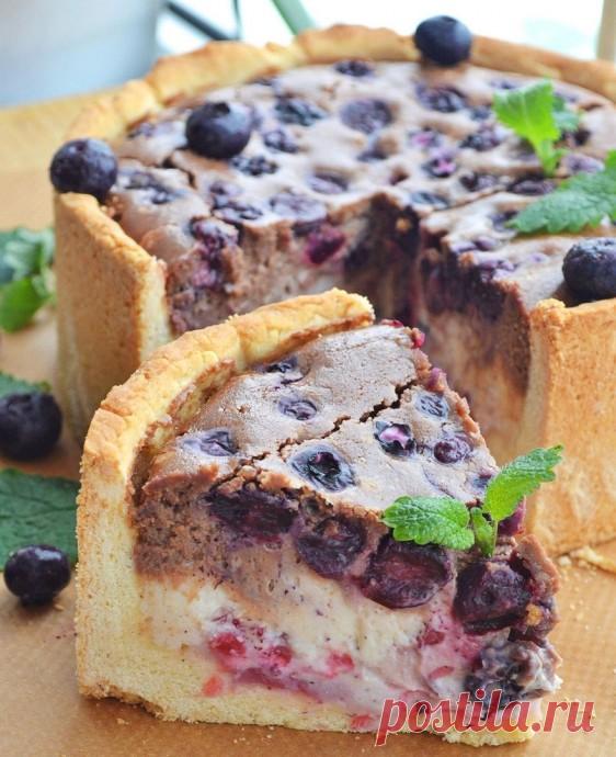 ​ღПесочный пирог с рикоттой, красной смородиной и голубикой