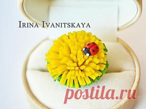 Видео мастер-класс: Кольцо "Одуванчик" - Ярмарка Мастеров - ручная работа, handmade