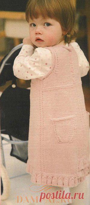 Детский вязаный сарафан с оборками | DAMские PALьчики. ru