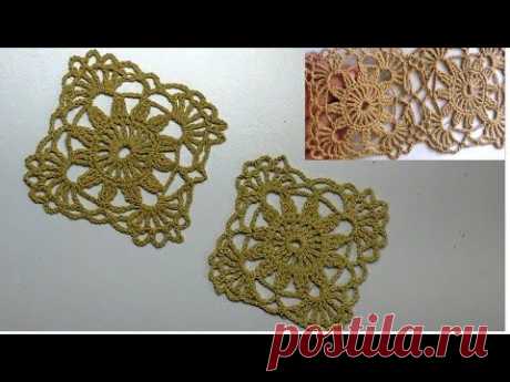 КВАДРАТНЫЙ МОТИВ крючком   мастер класс по вязанию