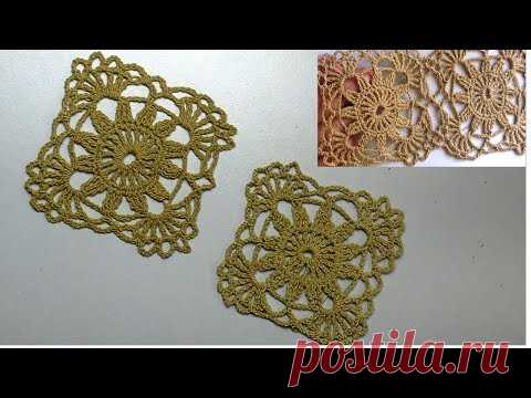 КВАДРАТНЫЙ МОТИВ крючком   мастер класс по вязанию