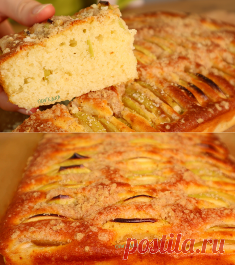 Пирог с яблоками на кефире, воздушный и пышный! Просто превзошел все ожидания, да еще и готовится за 5 минут | oliv'едка | Рецепты | Дзен