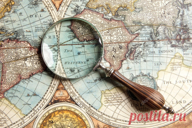Magnifying glass and map — Stock Photo © andreyuu #18832325