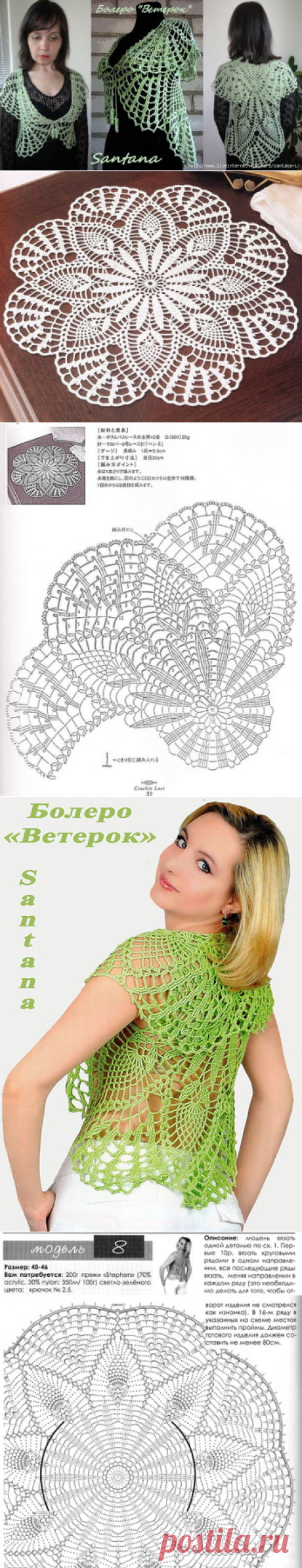 Болеро "Ветерок" (на основе салфетки)