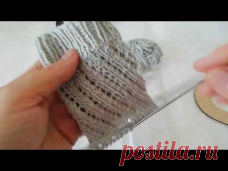 Ажурный простой#узор по кругу для носочков и не только 🧶🧦👕🧥