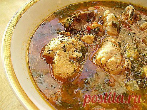 Грузинская кухня. Чахохбили из курицы.
