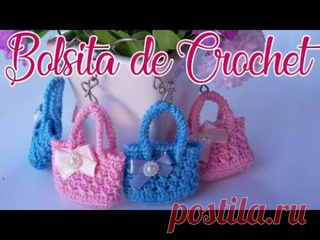 MINI BOLSITA  LLAVERO EN CROCHET PASO A PASO