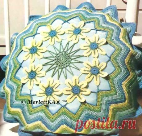 Вязание крючком - чехлы для круглых подушек