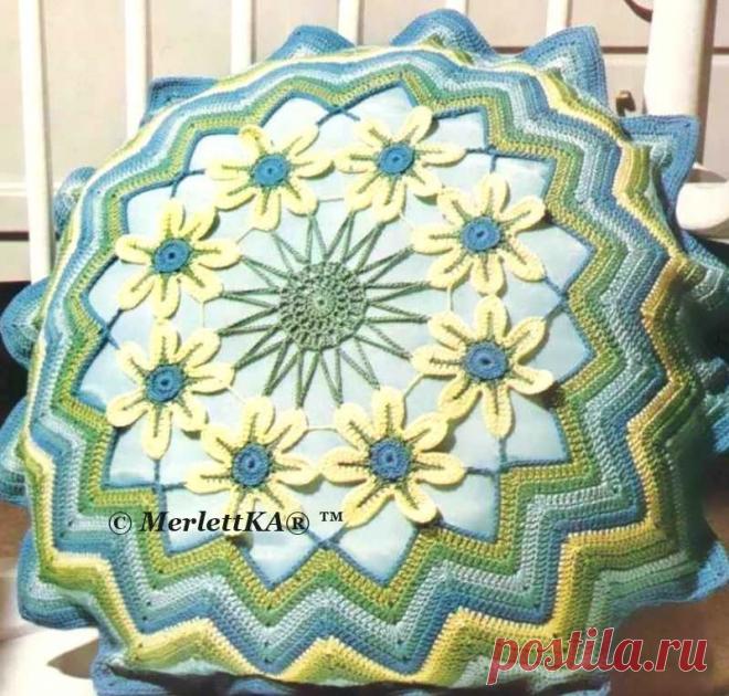 Вязание крючком - чехлы для круглых подушек