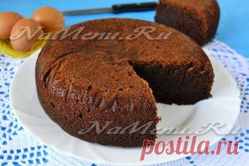 Шоколадный бисквит на кипятке в мультиварке, рецепт