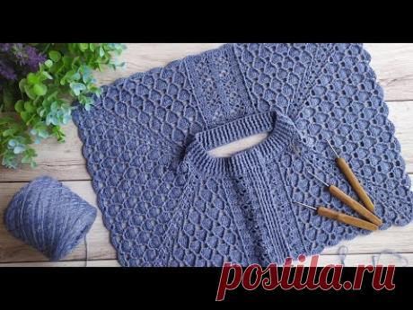 Ажурный кардиган крючком. Кардиган "Laura". Часть 2. Вяжем узоры.