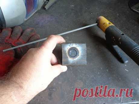 Как электродом прорезать ровное отверстие. how to burn a hole