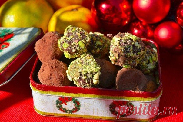 Шоколадные трюфели с ромом.