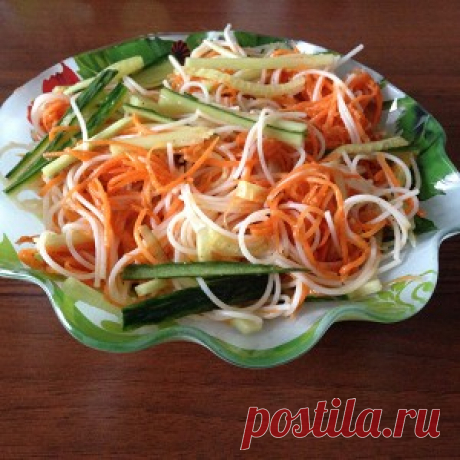 Фунчоза с морковчой и свежим огурцом рецепт – салаты