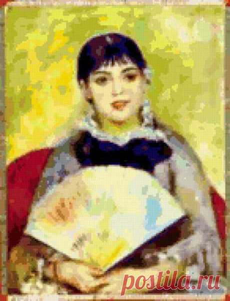 Схема вышивки «Девушка с веером» - Схемы автора «zita» - Вышивка крестом