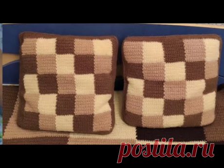 Вяжем крючком красивые подушки