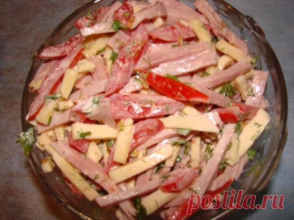 Не нужно заморачиваться - вкусный салат с ветчиной и помидорами Люблю вкусные и незамысловатые блюда!