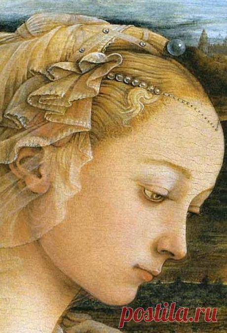 Fra Filippo Lippi, detail of Madonna col Bambino e Angeli, c. 1465, Tempera on panel, Uffizi Gallery, Florence