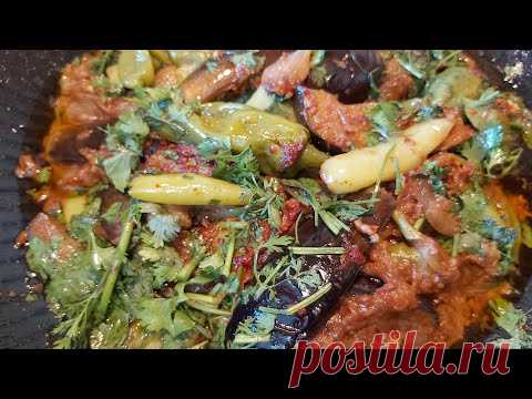 Корейская вкусняшка.Первые баклажаны и перец с огорода.Приготовлены в соевой пасте.