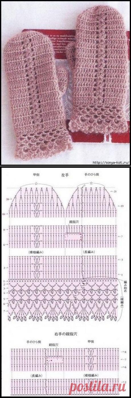 Варежки крючком