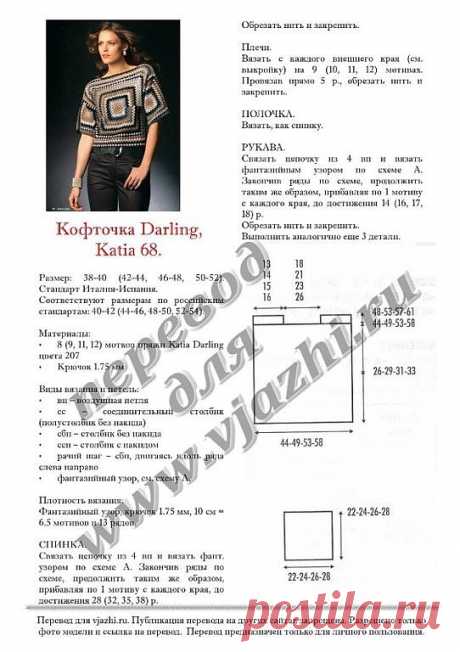 Бабушкин квадрат, кофточка крючком - Онлайн-журнал о вязании и кулинарии