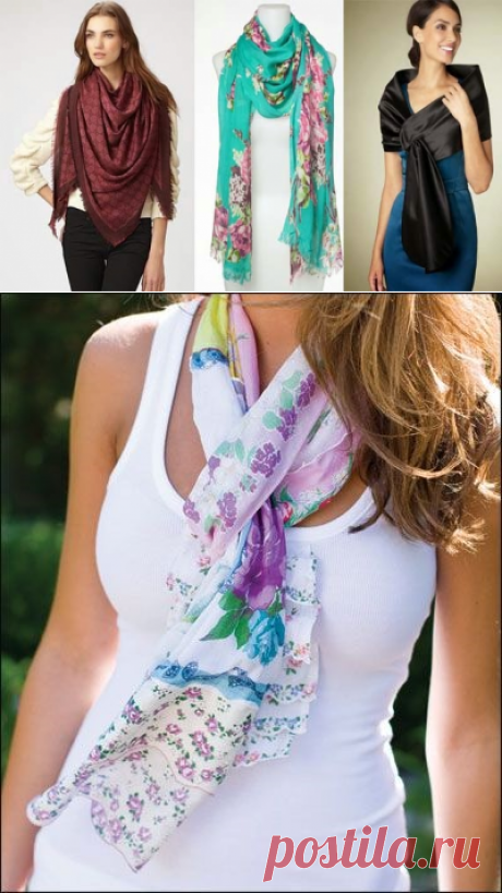 Как красиво завязать шарф или платок? Множество вариантов!