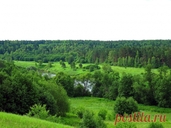 с высокого берега Угры