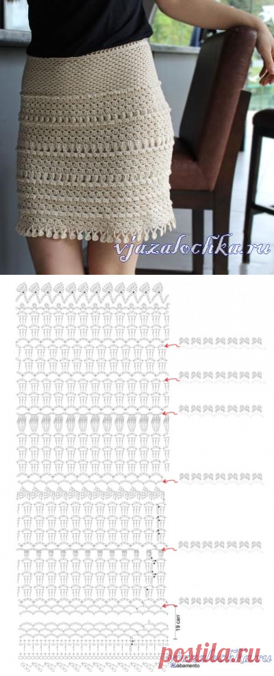 Ажурная летняя юбка крючком