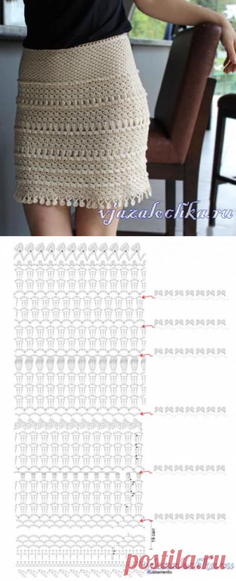 Ажурная летняя юбка крючком