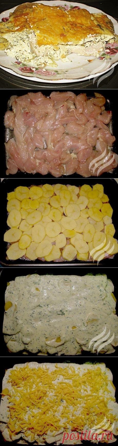 Как приготовить картофельная запеканка с курицей - рецепт, ингридиенты и фотографии