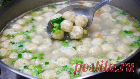 Суп с сырными шариками.