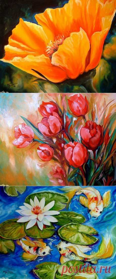 &quot;Цветы - это остатки Рая на земле&quot;! Художница Marcia Baldwin.