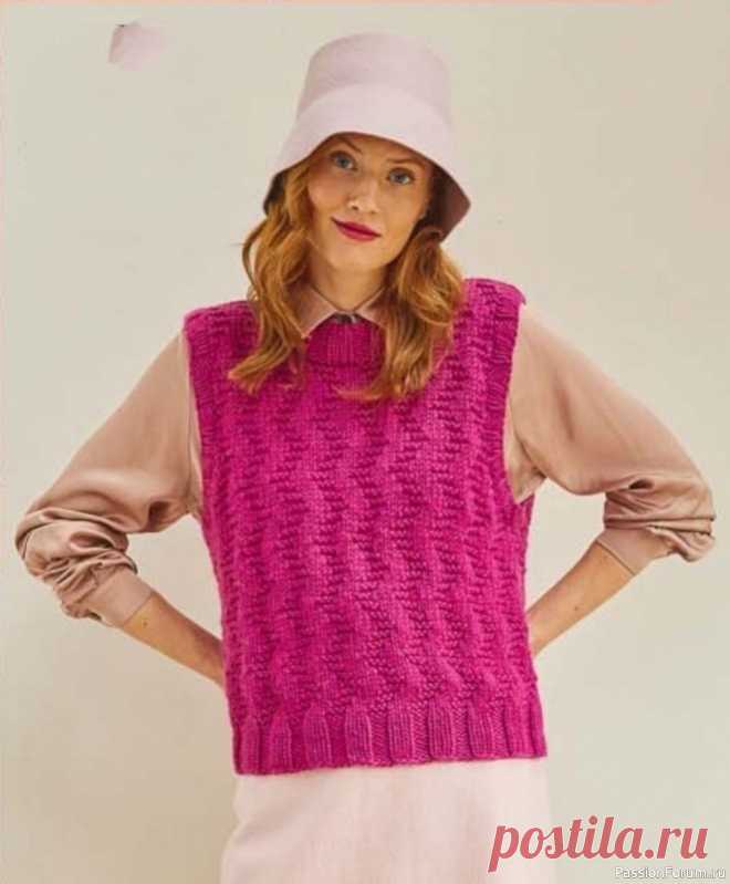Жилет со структурным узором. Описание | Вязание для женщин спицами. Схемы вязания спицами .