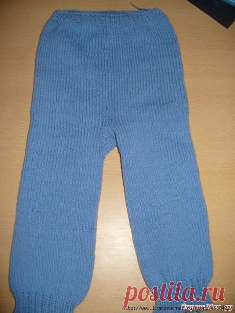 Как вязать штанишки для малыша спицами .Размер - рост 74-80, на 9-12 месяцев. МК