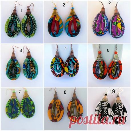 Африканские серьги для женщины Анкара ткань серьги | Etsy