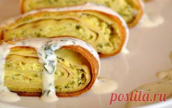 Блинный рулет с кабачками - Рецепты. Кулинарные рецепты блюд с фото - рецепты салатов, первые и вторые блюда, рецепты выпечки, десерты и закуски - IVONA - bigmir)net - IVONA