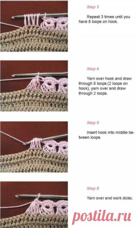 ДЕКОРАТИВНАЯ ОТДЕЛКА КРАЯ\КРОМКИ УЗОРАМИ КРЮЧКОМ, ПОДРОБНО ПО ФОТО