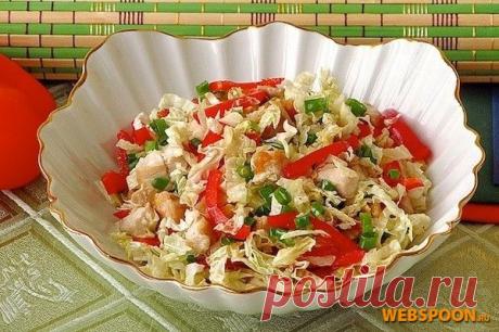 Салат из пекинской капусты с курицей | Рецепт салата из пекинской капусты с фото | Салат овощной с курицей на Webspoon.ru