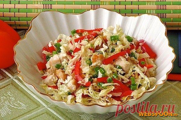 Салат из пекинской капусты с курицей | Рецепт салата из пекинской капусты с фото | Салат овощной с курицей на Webspoon.ru