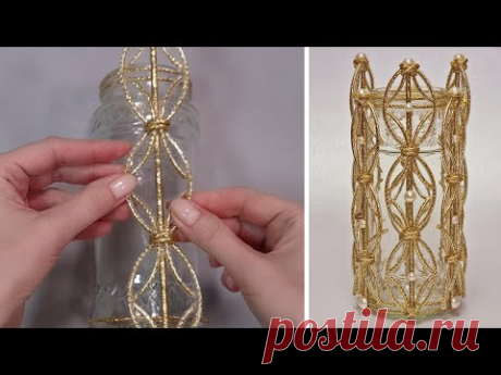 DIY💖 Никто не догадывается, как я сделала эту вазу🌹Красивая идея для интерьера в мой дом.