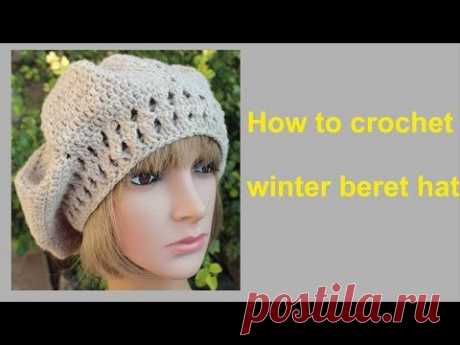 How to crochet winter beret hat free pattern tutorial by wwwika