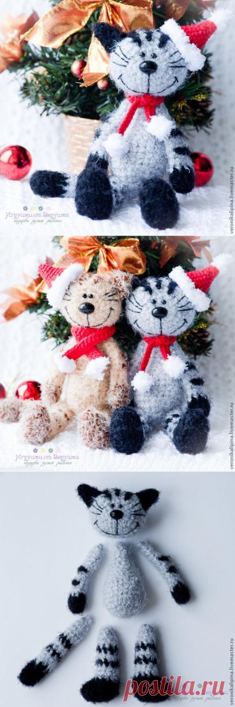 Новогодний кот Мурзик - Ярмарка Мастеров - ручная работа, handmade