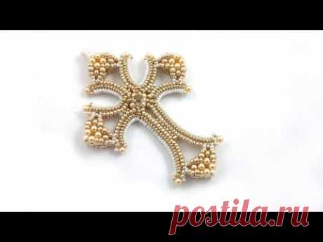 Beading4perfectionists : Mildred's Cross Herringbone & CRAW beading tutorial
