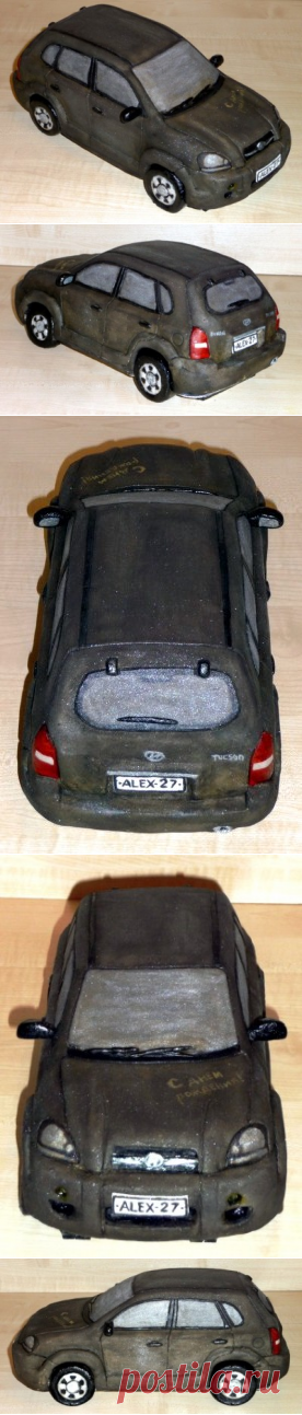 Торт-автомобиль Hyundai Tucson 1:130 (МК шаг за шагом) : Торты (украшения шаг за шагом)