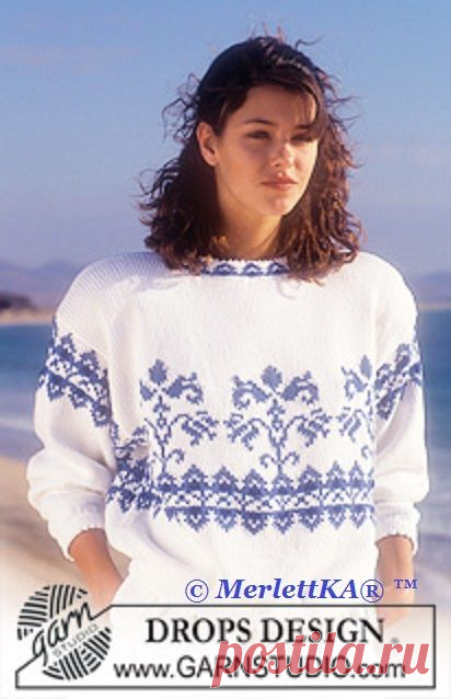 Пуловер спицами ... от DROPS