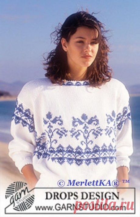Пуловер спицами ... от DROPS