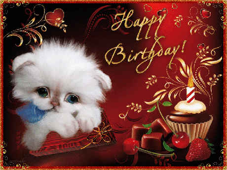 Картинки Happy Birthday - Открытки с Днем Рождения - Анимационные блестящие картинки GIF
