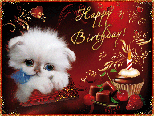 Картинки Happy Birthday - Открытки с Днем Рождения - Анимационные блестящие картинки GIF