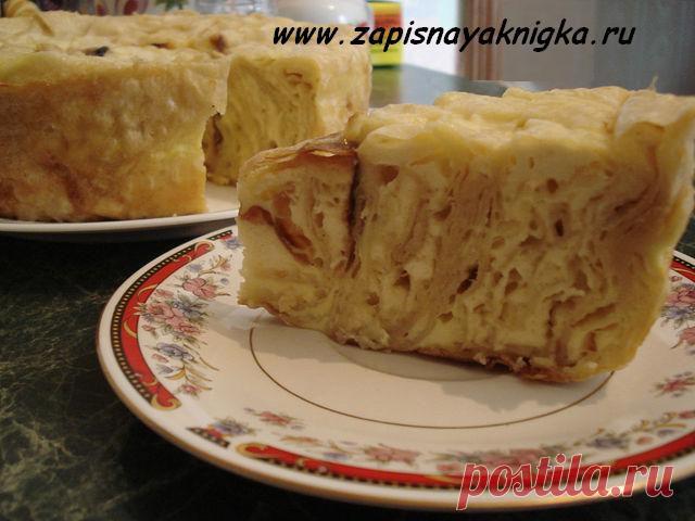 ленивая баница "Можно тихо сойти с ума от этой вкуснотищи!" из лаваша с творогом и сыром.